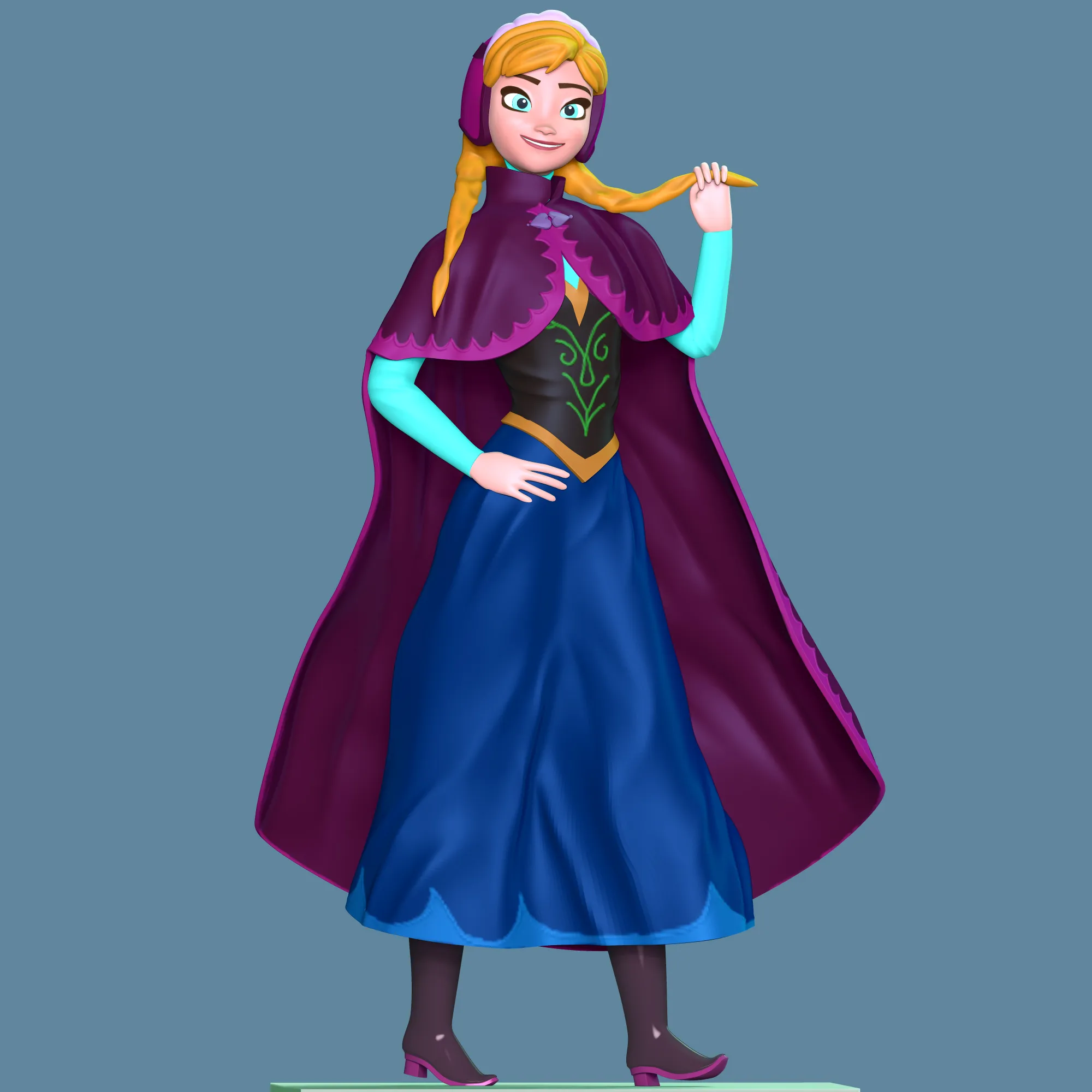 Queen Anna 3D Print Model .c4d .max .obj .3ds .fbx .stl .blend 