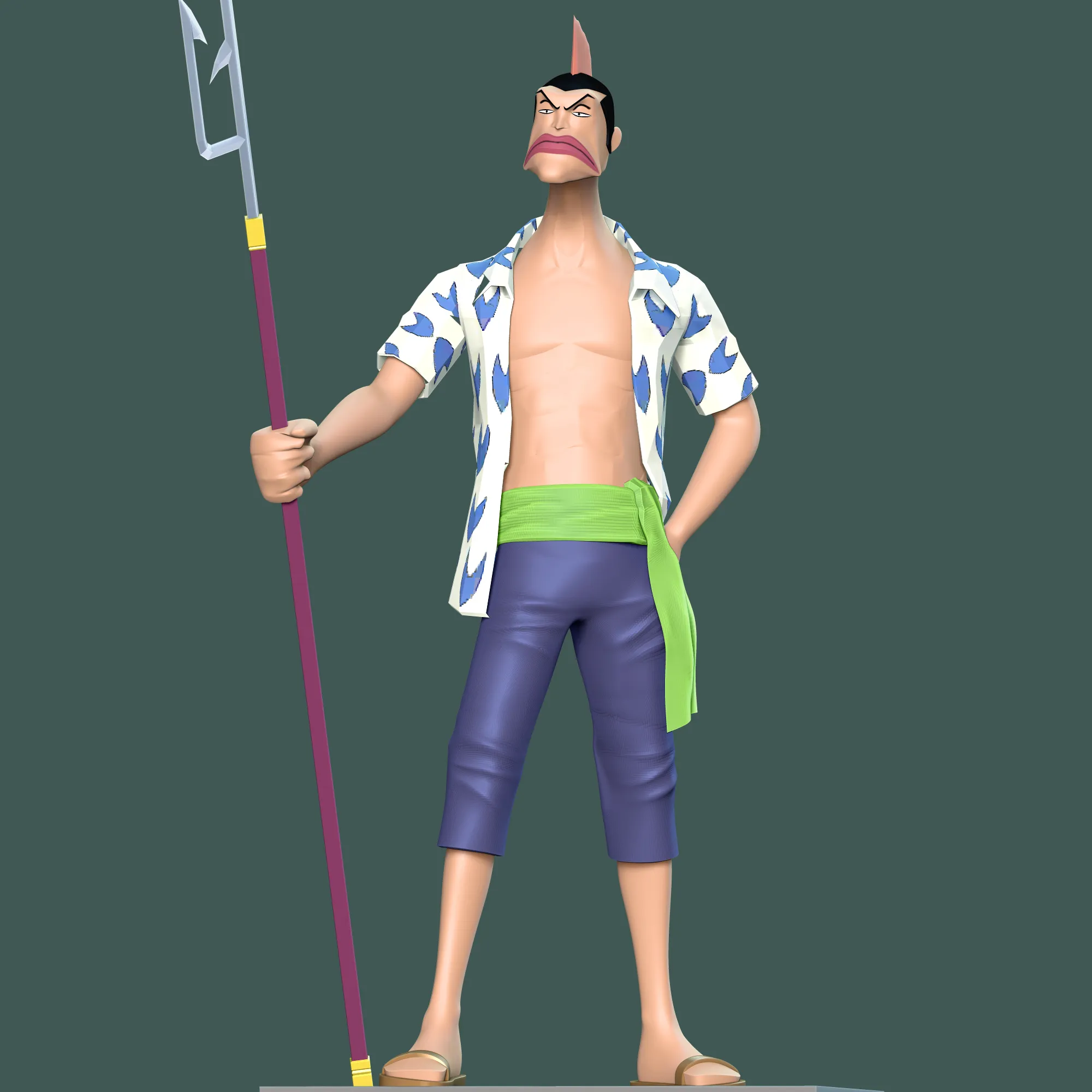 Fish Man Fork - One Piece 3D Print Model .c4d .max .obj .3ds .fbx .stl .blend 