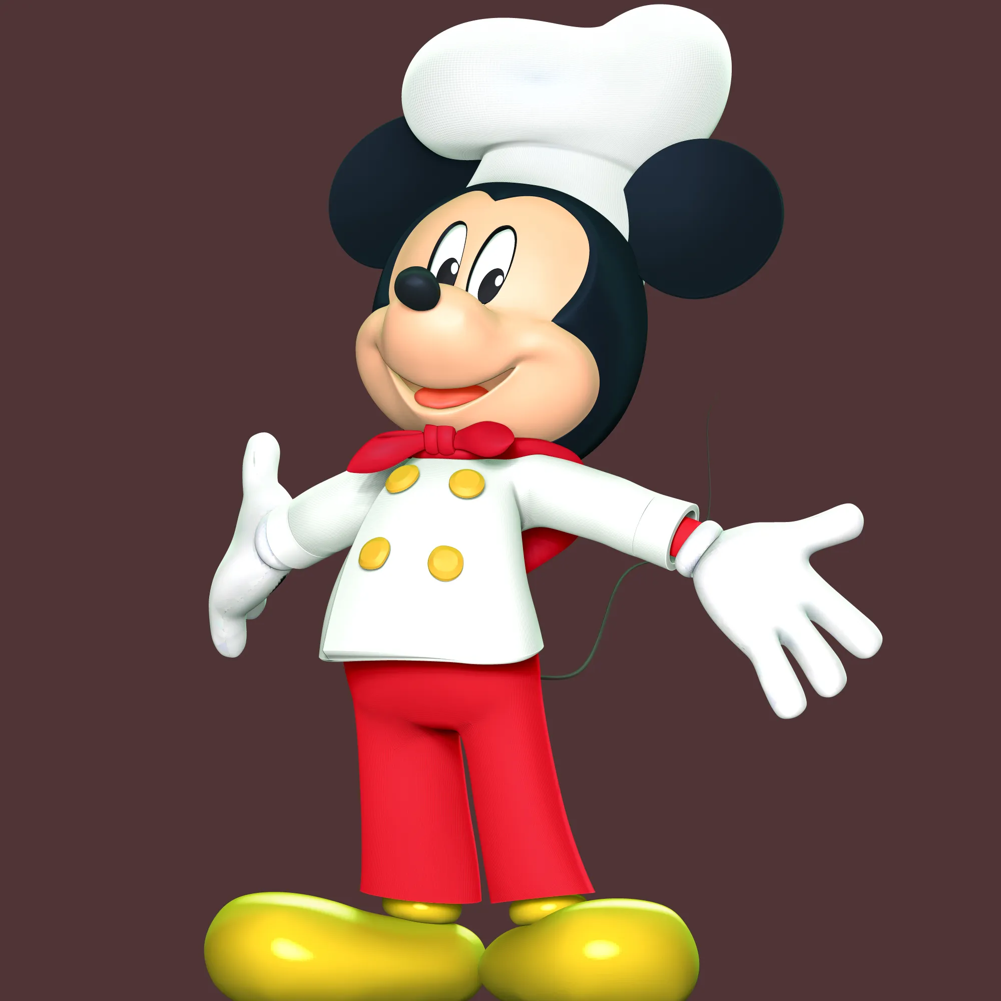 Mickey Mouse Fan Art 3D Print Model .c4d .max .obj .3ds .fbx .stl .blend