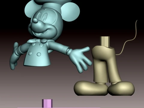 Mickey Mouse Fan Art 3D Print Model