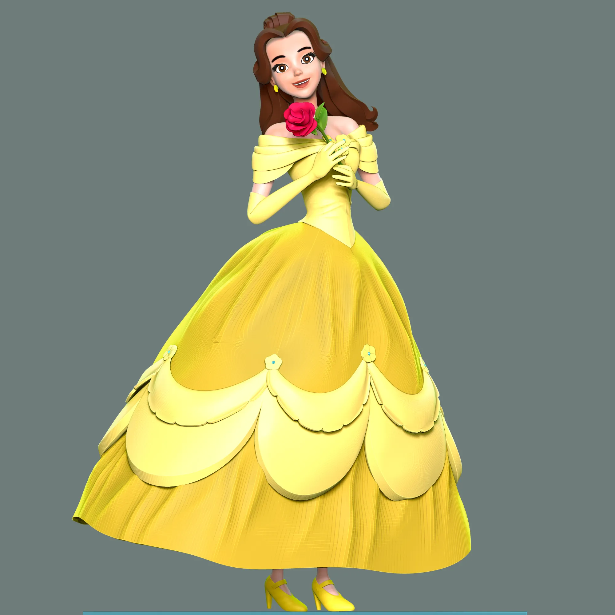 Belle Character 3D Print Model .c4d .max .obj .3ds .fbx .stl .blend
