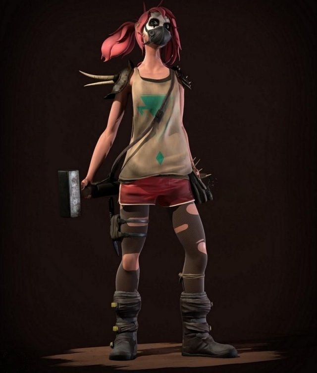 Biker Girl 3D Модель .c4d .max .obj .3ds .fbx .stl .blend 