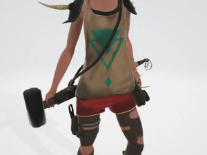 Biker Girl 3D Model