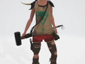 Biker Girl 3D Model