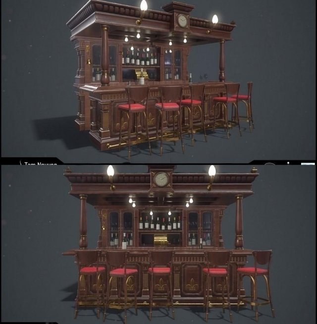 Canopy Pub Bar 3D Модель .c4d .max .obj .3ds .fbx .stl .blend 