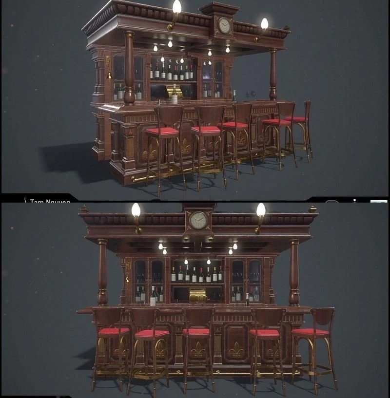 Bar del pub del baldacchino Modello 3D .c4d .max .obj .3ds .fbx .stl .blend