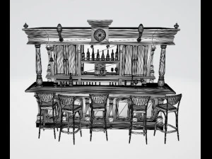 Bar del pub del baldacchino Modello 3D