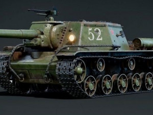 SU-152 Soviet Tank PBR 3D Model