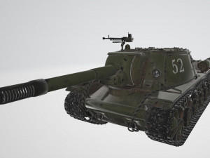 SU-152 Soviet Tank PBR 3D Model