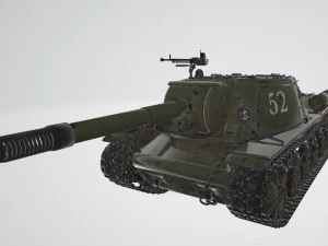 SU-152 Soviet Tank PBR 3D Model