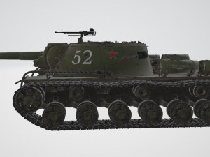 SU-152 Soviet Tank PBR 3D Model