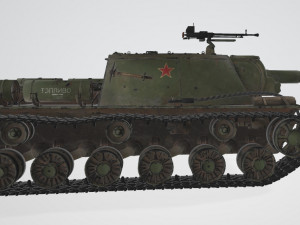 SU-152 Soviet Tank PBR 3D Model