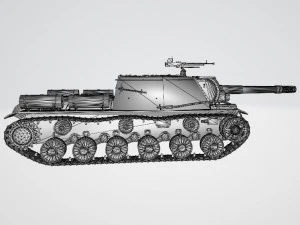 SU-152 Soviet Tank PBR 3D Model