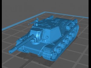 SU-152 Soviet Tank PBR 3D Model