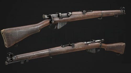 Lee-enfield SMLE MK3 3D Model .c4d .max .obj .3ds .fbx .stl .blend 