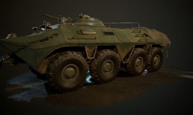 BTR Military Vehicle 3D Model .c4d .max .obj .3ds .fbx .stl .blend 