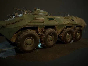 Pojazd wojskowy BTR Model 3D