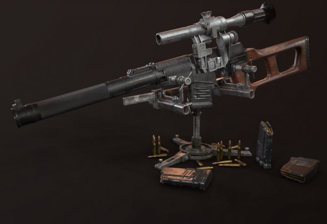 Special Sniper Rifle VSS Vintorez 3D 模型 .c4d .max .obj .3ds .fbx .stl .blend 