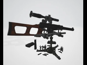 Fucile da cecchino speciale VSS Vintorez Modello 3D