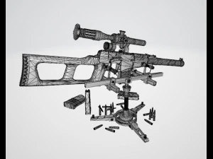 Fucile da cecchino speciale VSS Vintorez Modello 3D