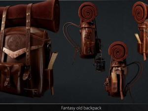 Fantasy Old Backpask 3D 모델