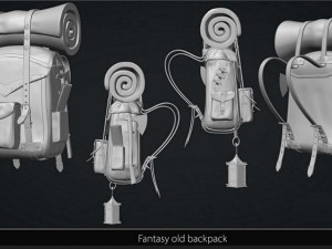 Fantasy Old Backpask 3D Model