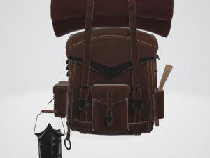 Fantasy Old Backpask 3D Model
