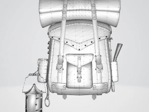 Fantasy Old Backpask 3D Model