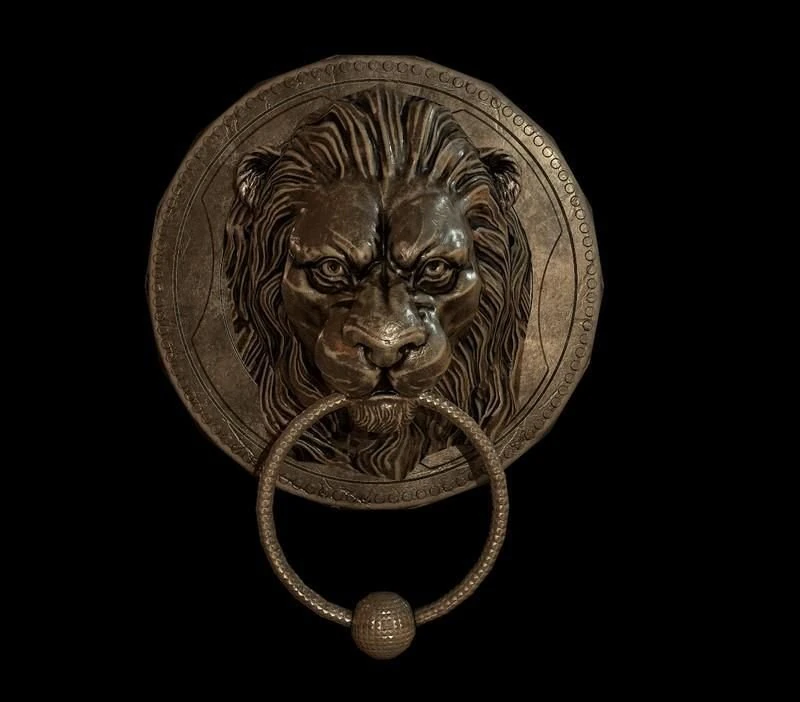 Lion Door Handle 3D Model .c4d .max .obj .3ds .fbx .stl .blend 