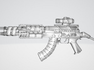 AKM Rifle 3D Model