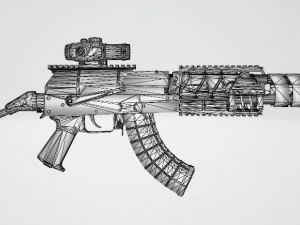 Fucile AKM Modello 3D
