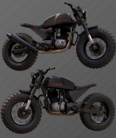 Dirt Wheel Bike 3D 모델 .c4d .max .obj .3ds .fbx .stl .blend 