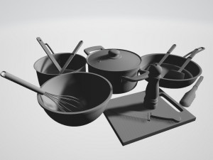 A Set of Cooking Utensils 3D 모델