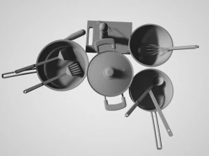 A Set of Cooking Utensils 3D Model