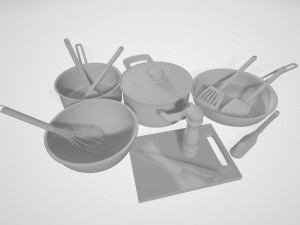 A Set of Cooking Utensils 3D 모델
