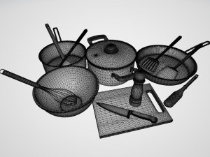 A Set of Cooking Utensils 3D 모델