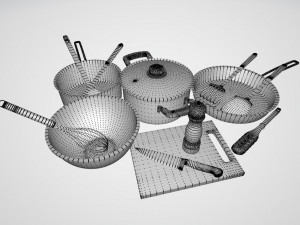 A Set of Cooking Utensils 3D 모델