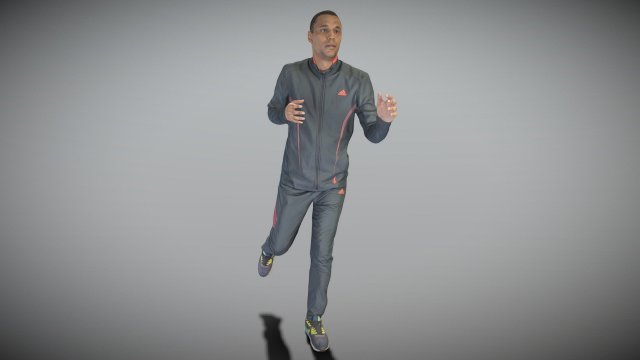African man in sportsuit running Modelo 3D .c4d .max .obj .3ds .fbx .stl .blend 