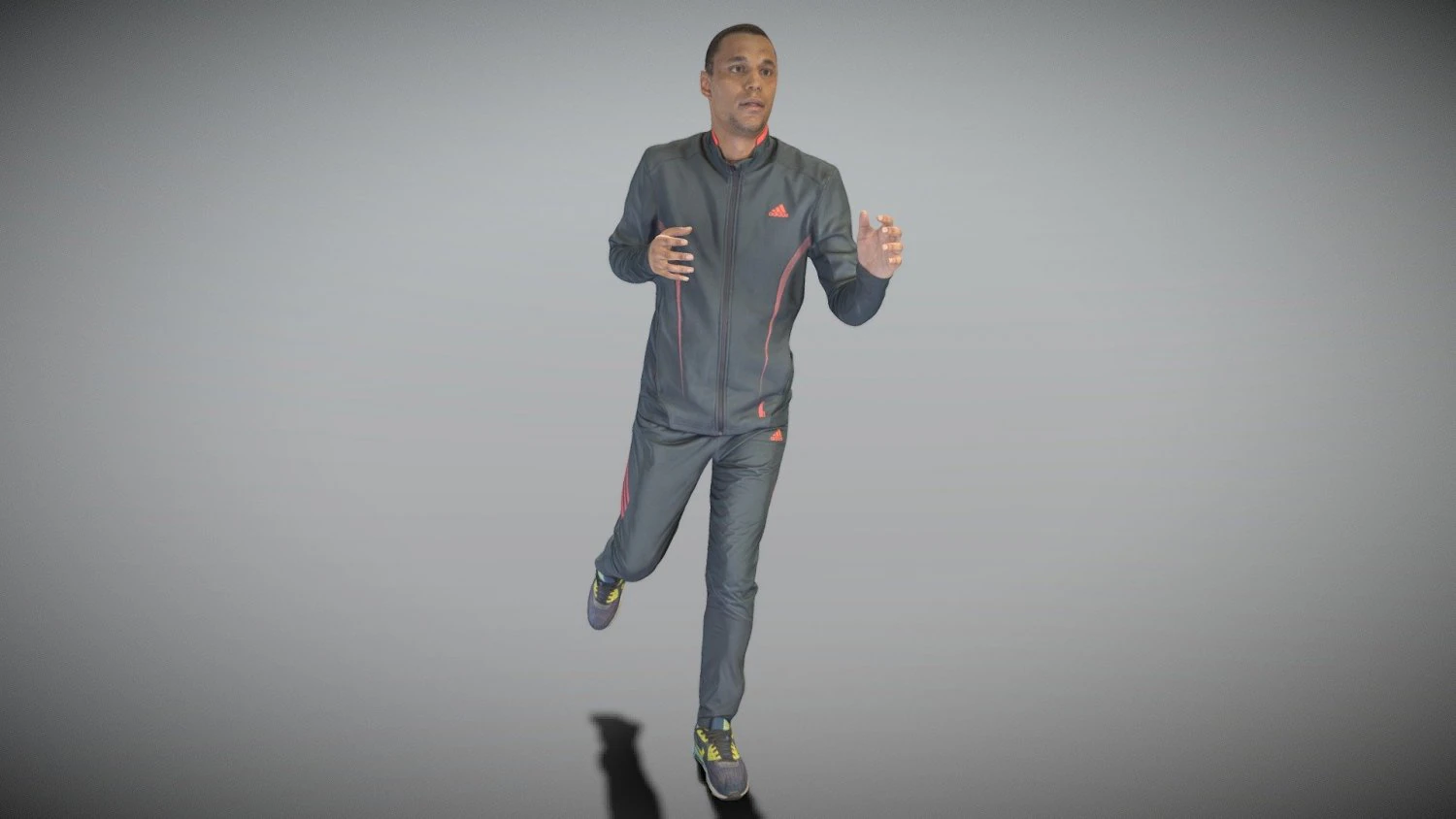 African man in sportsuit running 3D Model .c4d .max .obj .3ds .fbx .stl .blend 
