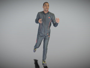 African man in sportsuit running 3D 모델