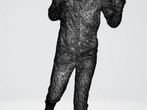 African man in sportsuit running 3D Model