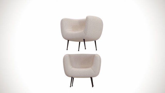 Fauteuil Agathe wit Macabane teddystof 3Dモデル .c4d .max .obj .3ds .fbx .stl .blend 