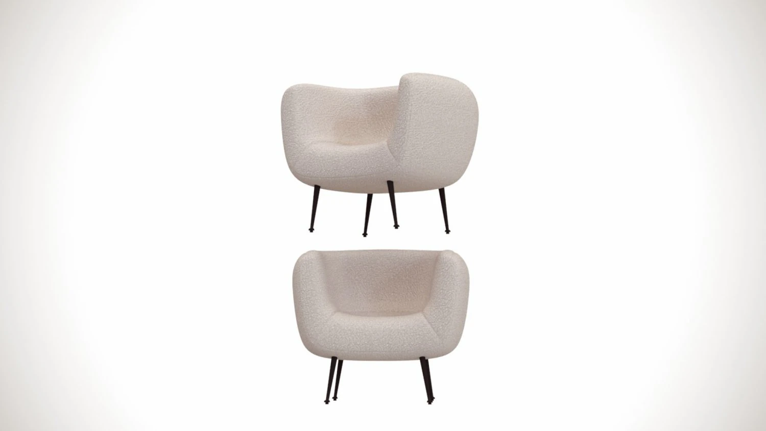 Fauteuil Agathe wit Macabane teddystof 3D Model .c4d .max .obj .3ds .fbx .stl .blend 