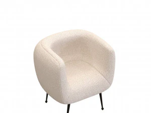 Fauteuil Agathe wit Macabane teddystof 3D Model