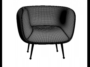Fauteuil Agathe wit Macabane teddystof 3Dモデル