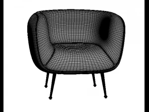 Fauteuil Agathe wit Macabane teddystof 3D Model