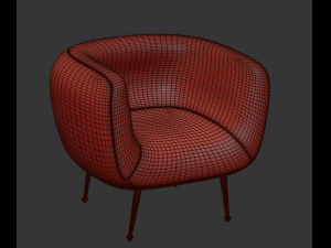 Fauteuil Agathe wit Macabane teddystof 3Dモデル