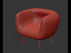 Fauteuil Agathe wit Macabane teddystof 3D Model