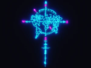 Lampada a bussola Modello 3D