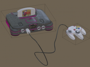 Control y nintendo 64 low poly and high poly Modello 3D